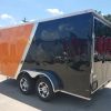 7x14 TA Trailer - Orange and Black, Ramp, Side Door, Extra Height, Side Vents and Mag Wheels