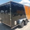 7x14 TA Trailer - Orange and Black, Ramp, Side Door, Extra Height, Side Vents and Mag Wheels