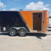 7x14 TA Trailer - Orange and Black, Ramp, Side Door, Extra Height, Side Vents and Mag Wheels