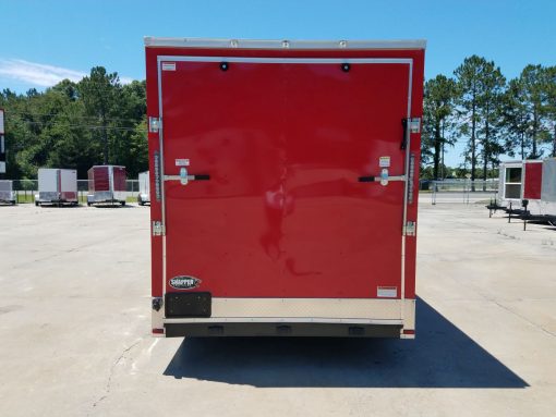 7x14 TA Trailer - Red, Ramp, Side Door, Extra Height, Side Vents