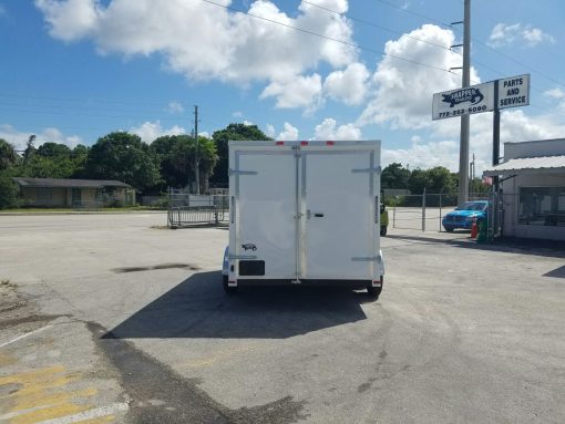 7x14 TA Trailer - White, Barn Doors, Side Door, Extra Height