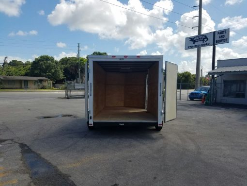 7x14 TA Trailer - White, Barn Doors, Side Door, Extra Height