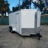 7x14 TA Trailer - White, Barn Doors, Side Door, Extra Height