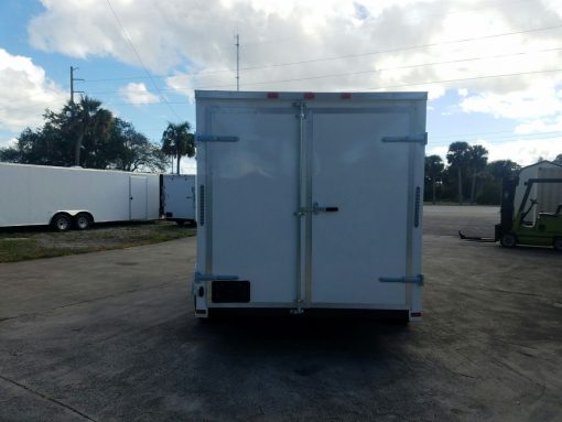 7x14 TA Trailer - White, Barn Doors, Side Door, Extra Height