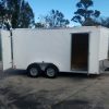 7x14 TA Trailer - White, Barn Doors, Side Door, Extra Height