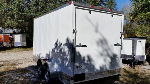 7x14 TA Trailer - White, Ramp, Side Door, Extra Height, ATP Wrap