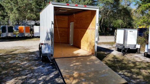 7x14 TA Trailer - White, Ramp, Side Door, Extra Height, ATP Wrap