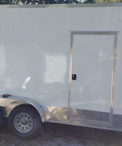 7x14 TA Trailer - White, Ramp, Side Door, Extra Height, ATP Wrap