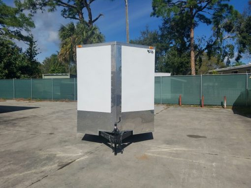 7x14 TA Trailer - White, Ramp, Side Door, Extra Height