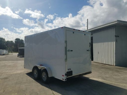 7x14 TA Trailer - White, Ramp, Side Door, Extra Height