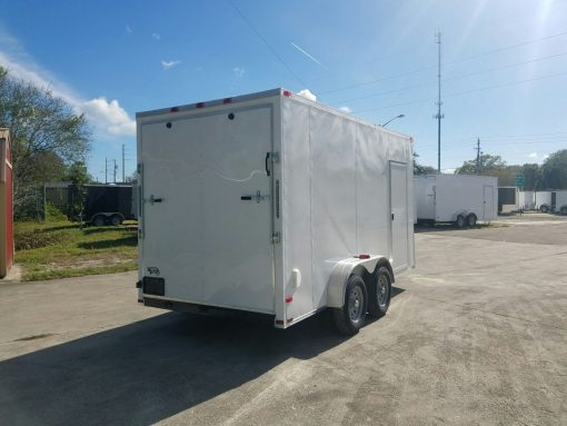 7x14 TA Trailer - White, Ramp, Side Door, Extra Height