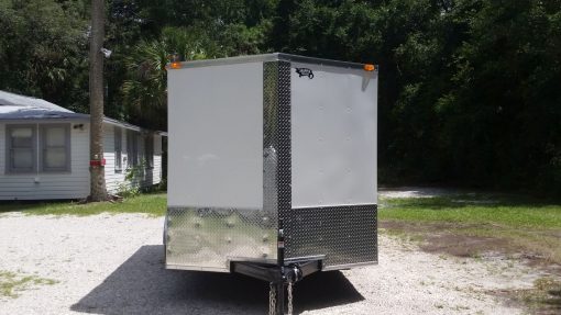 7x14 TA Trailer - White, HD Ramp, Side Door, Extra Height, Upgraded Flooring