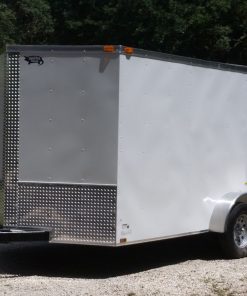 7x14 TA Trailer - White, HD Ramp, Side Door, Extra Height, Upgraded Flooring