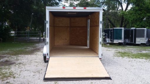 7x14 TA Trailer - White, HD Ramp, Side Door, Extra Height, Upgraded Flooring