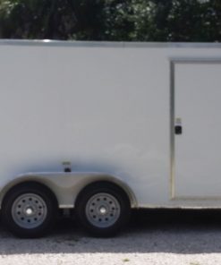 7x14 TA Trailer - White, HD Ramp, Side Door, Extra Height, Upgraded Flooring