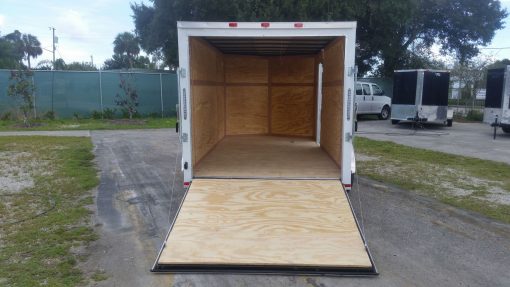 7x14 TA Trailer - White, Ramp, Side Door, Extra Height, Side Vents