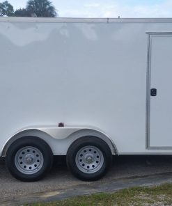 7x14 TA Trailer - White, Ramp, Side Door, Extra Height, Side Vents