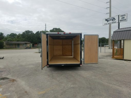 7x16 TA Trailer - Black, Barn Doors, Side Door, Extra Height