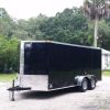 7x16 TA Trailer - Black, Ramp, Side Door, Extra Height