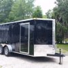 7x16 TA Trailer - Black, Ramp, Side Door, Extra Height