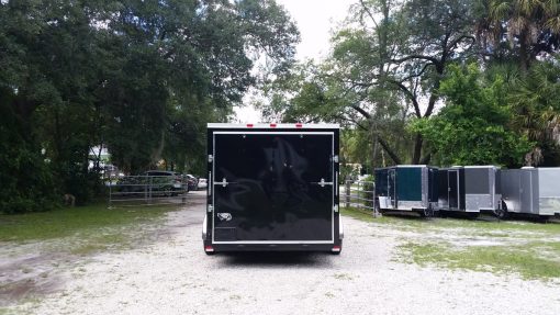 7x16 TA Trailer - Black, Ramp, Side Door, Extra Height