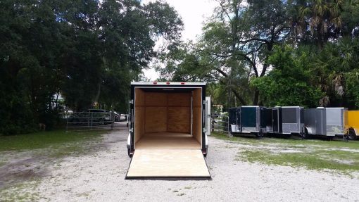 7x16 TA Trailer - Black, Ramp, Side Door, Extra Height