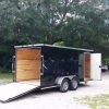 7x16 TA Trailer - Black, Ramp, Side Door, Extra Height