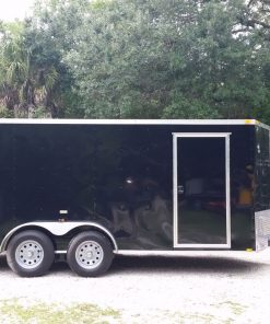 7x16 TA Trailer - Black, Ramp, Side Door, Extra Height