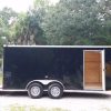 7x16 TA Trailer - Black, Ramp, Side Door, Extra Height