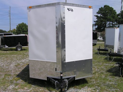 7x16 TA Trailer - White, Ramp, Side Door, Extra Height