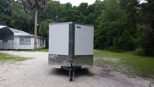 7x16 TA Trailer - White, Ramp, Side Door, Extra Height