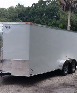 7x16 TA Trailer - White, Ramp, Side Door, Extra Height