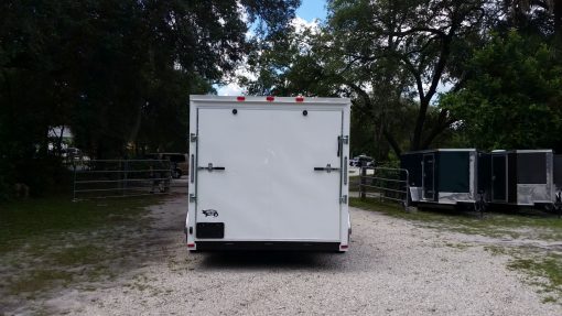 7x16 TA Trailer - White, Ramp, Side Door, Extra Height