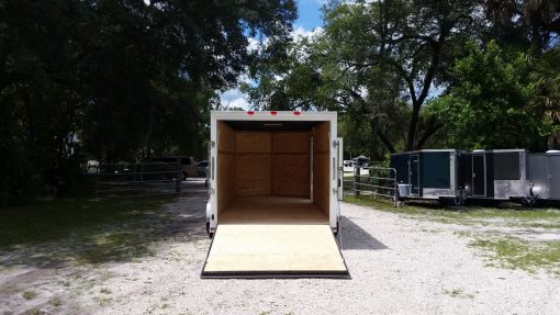 7x16 TA Trailer - White, Ramp, Side Door, Extra Height