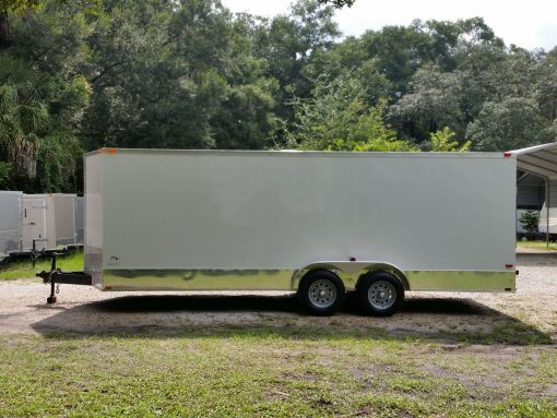 7x20 TA Trailer - White, Ramp, Side Door, Extra Height, ATP Wrap