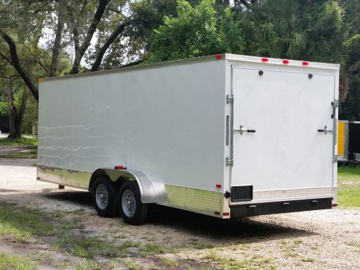 7x20 TA Trailer - White, Ramp, Side Door, Extra Height, ATP Wrap