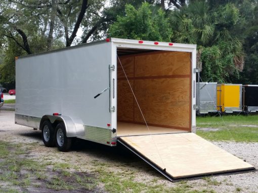 7x20 TA Trailer - White, Ramp, Side Door, Extra Height, ATP Wrap