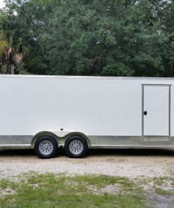 7x20 TA Trailer - White, Ramp, Side Door, Extra Height, ATP Wrap