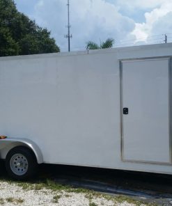 7x20 TA Trailer - White, Ramp, Side Door, Extra Height