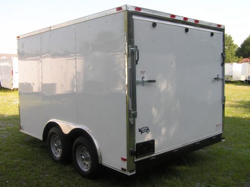 8.5x12 TA Trailer - White, Ramp, Side Door, and D-Rings