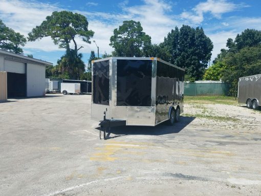 8.5x14 TA Trailer - Black, Ramp, Side Door, and D-Rings