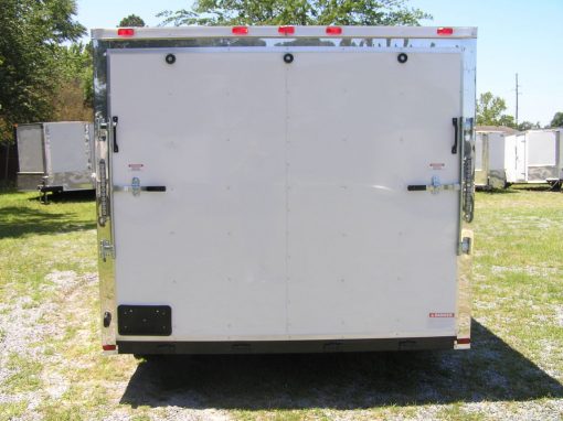 8.5x14 TA Trailer - White, Ramp, Side Door, and D-Rings