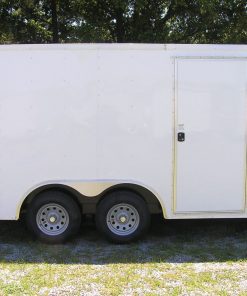 8.5x14 TA Trailer - White, Ramp, Side Door, and D-Rings