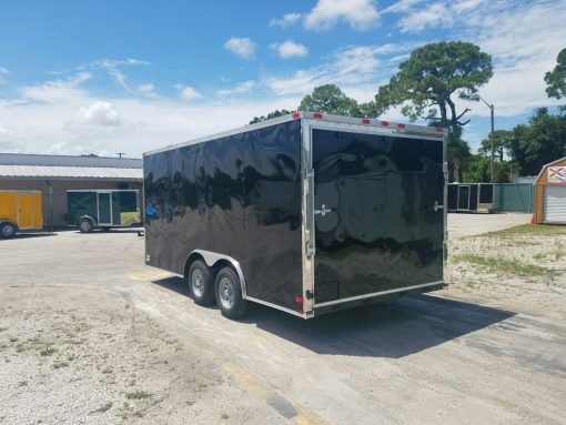 8.5x16 TA Trailer - Black, Ramp, Side Door, and D-Rings