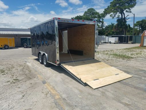 8.5x16 TA Trailer - Black, Ramp, Side Door, and D-Rings