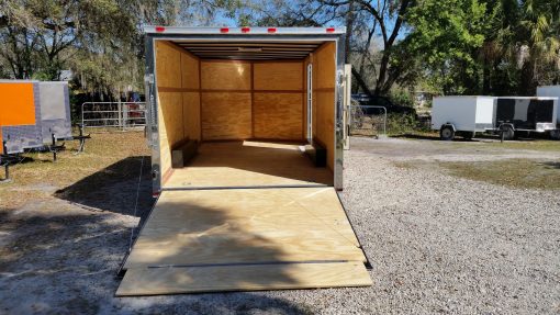 8.5x16 TA Trailer - White, Ramp, Side Door, and D-Rings