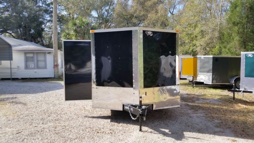 8.5x18 TA Trailer - Black, Ramp, Side Door, and D-Rings