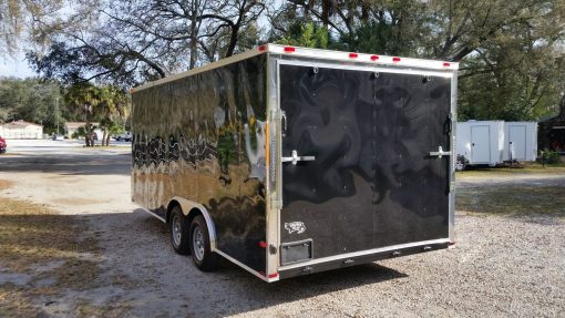 8.5x18 TA Trailer - Black, Ramp, Side Door, and D-Rings