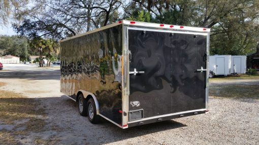 8.5x18 TA Trailer - Black, Ramp, Side Door, and D-Rings