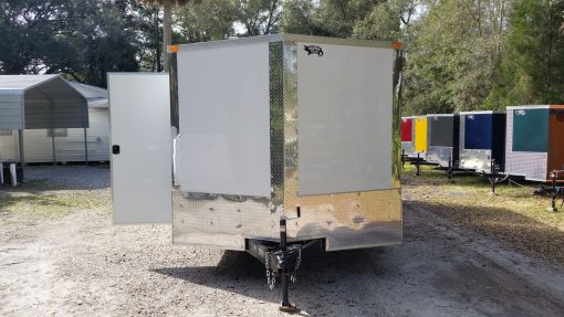 8.5x20 TA Trailer - White, Ramp, Side Door, and D-Rings